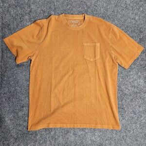 J Peterman Pocket T Shirt Men L Orange Crewneck Designer Short Sleeve Pullover